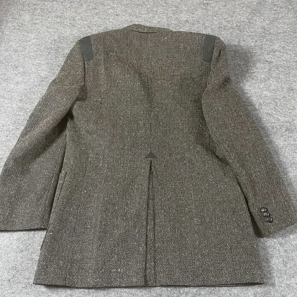 Rubin Blazer Mens 42 Gray Single Breasted Twill Pockets Lined Heavy Wool Wedding